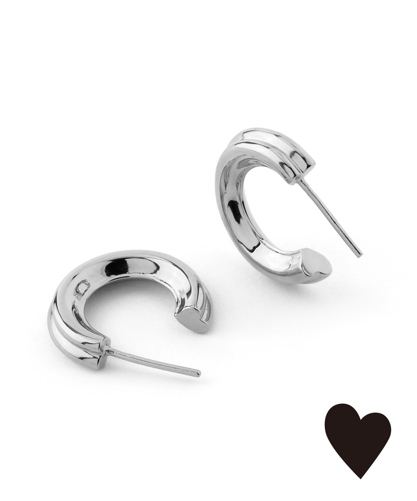 Nuance Heart Hoop Earrings [Object hoop-stainless-][UMU]