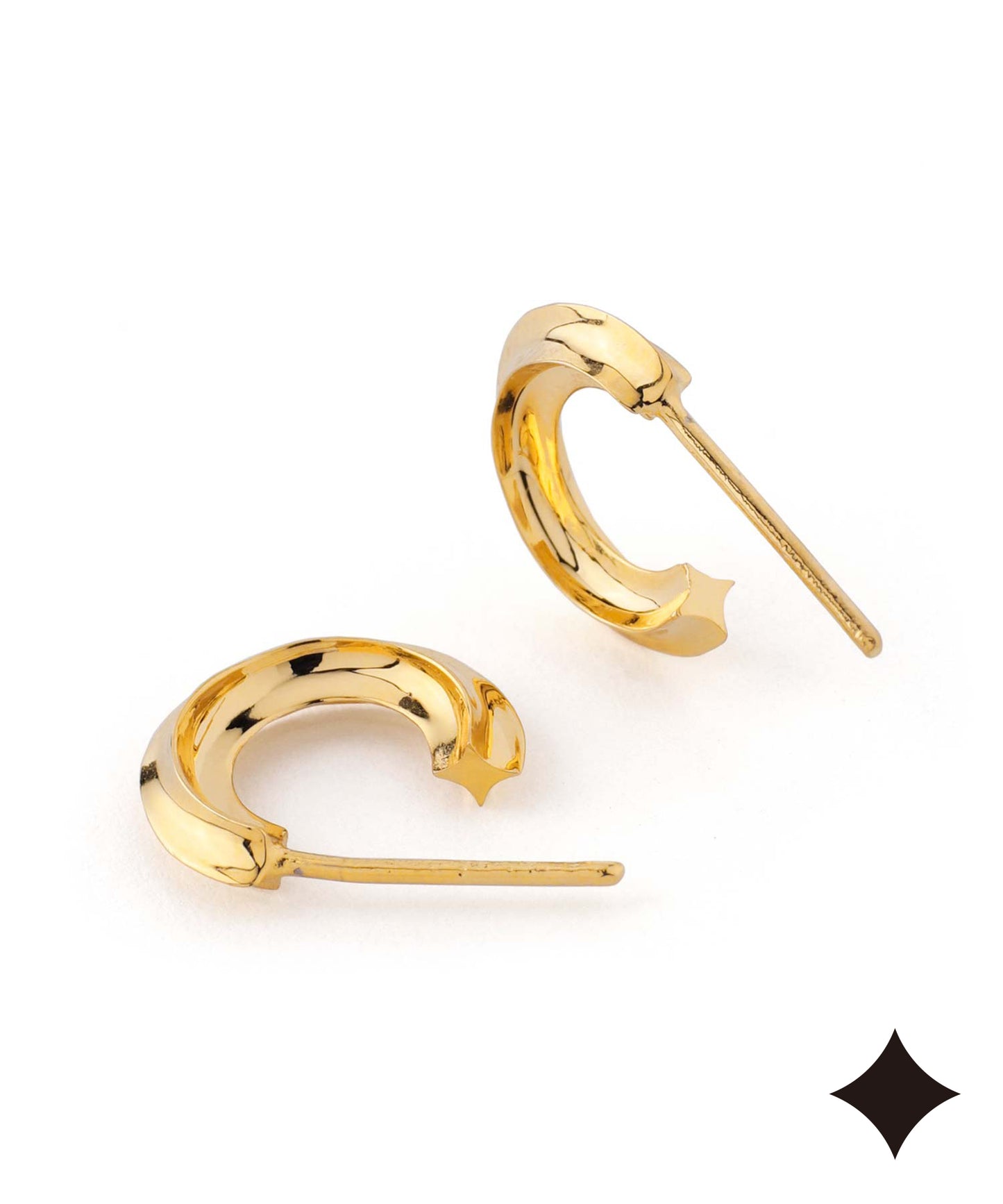 Diamond Hoop Earrings [Object hoop-stainless-][UMU]