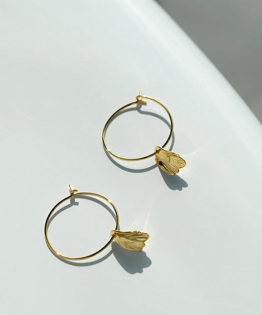 Flower × Hoop Earrings [UMU][Sheerchic]