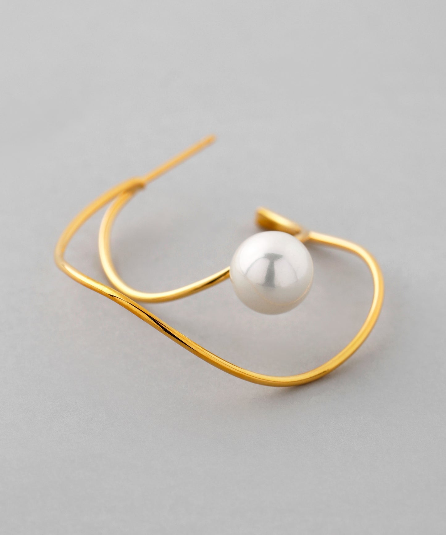 Pearl ＆ Nuance Line Set Earrings [UMU][Sheerchic]