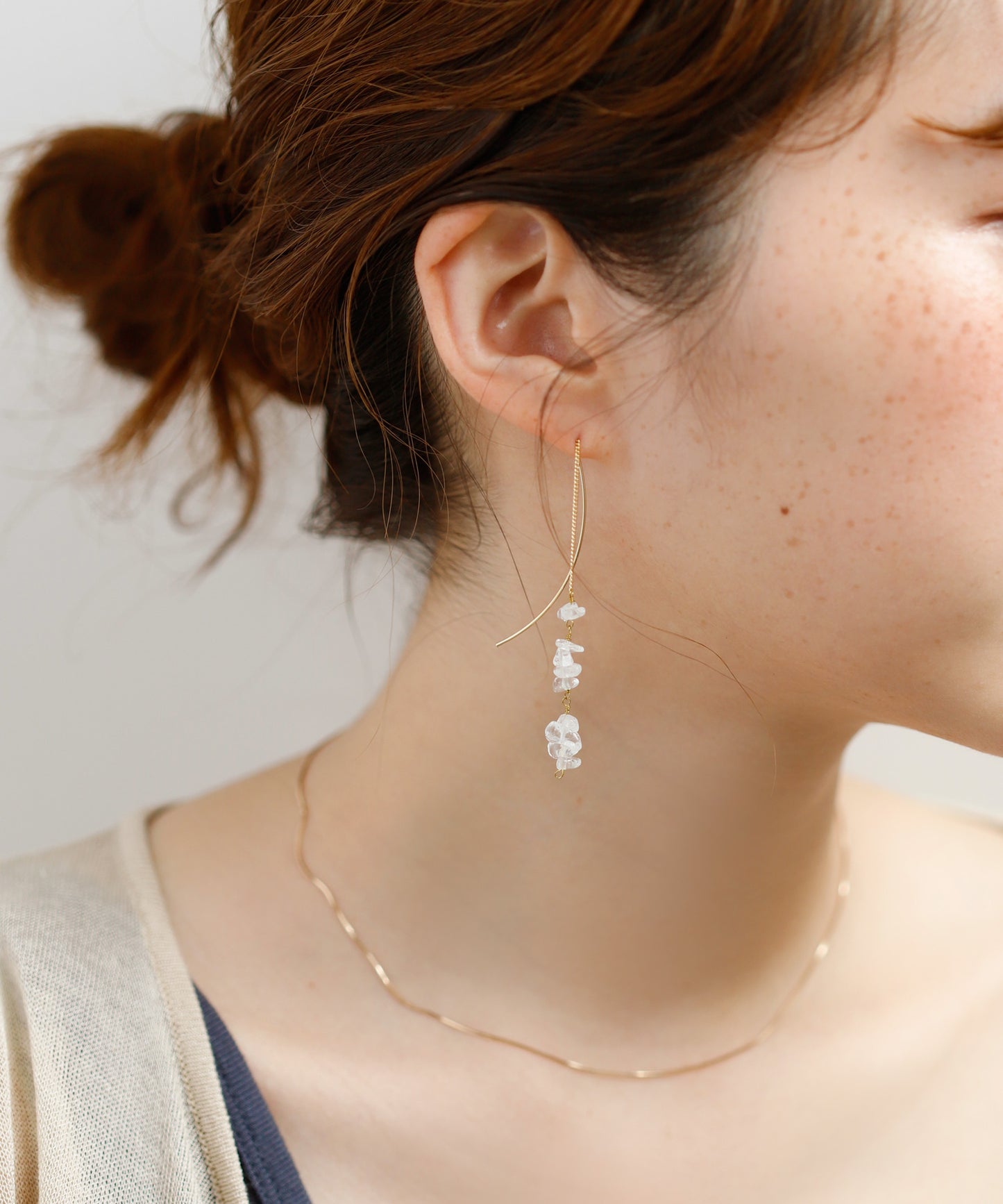 Gemstone Long Earrings[Sheeechic]