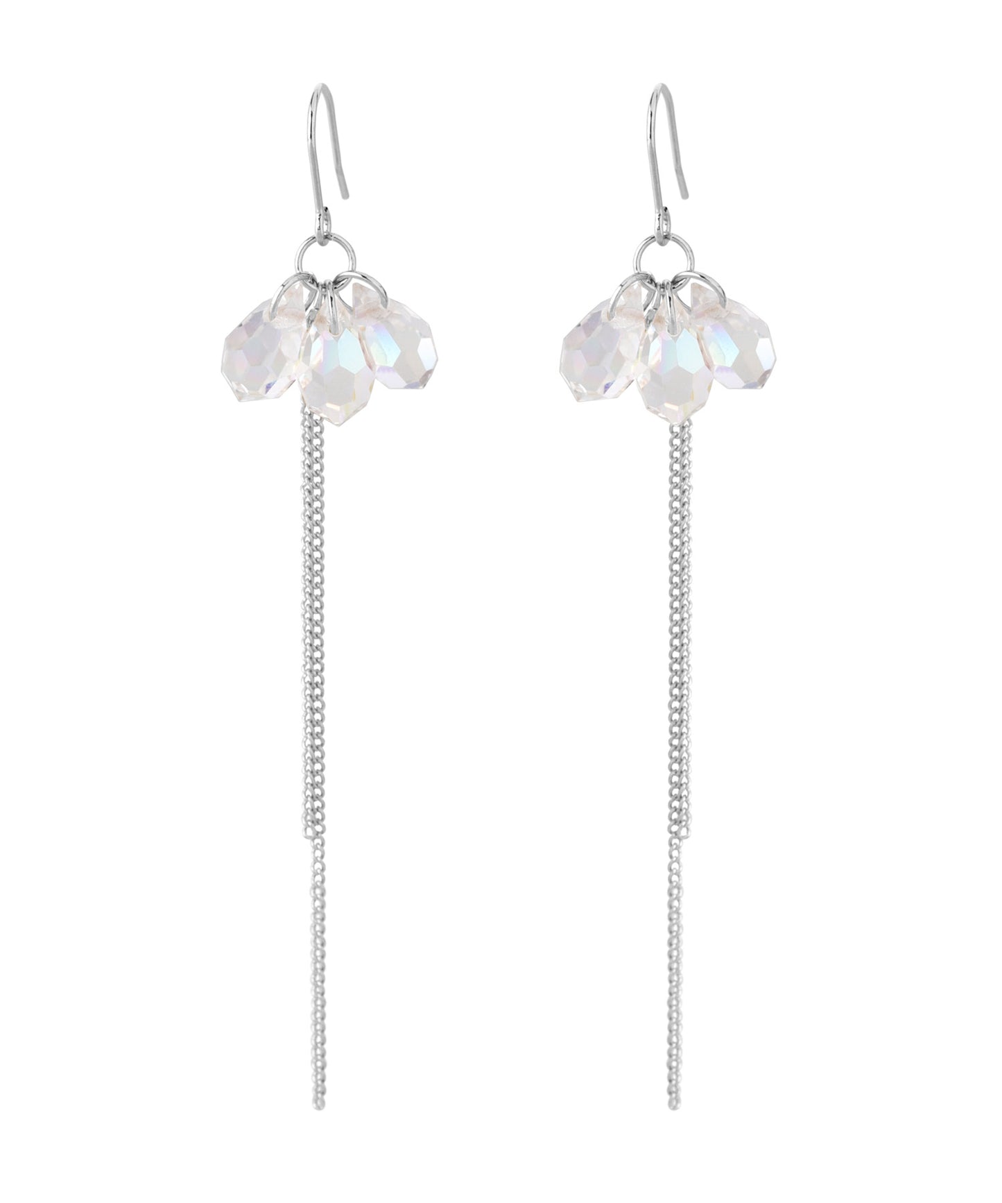Czech Glass × Chain Earrings [Sheerchic]