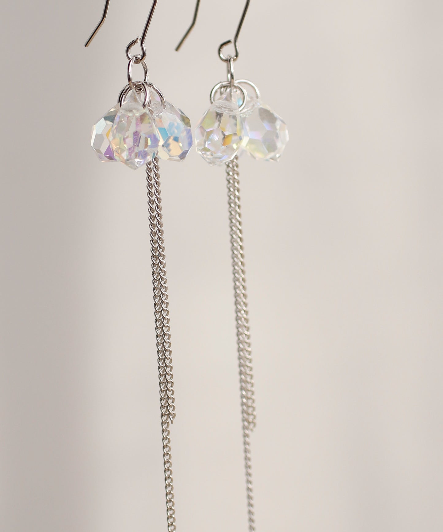 Czech Glass × Chain Earrings [Sheerchic]